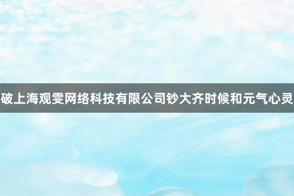 破上海观雯网络科技有限公司钞大齐时候和元气心灵